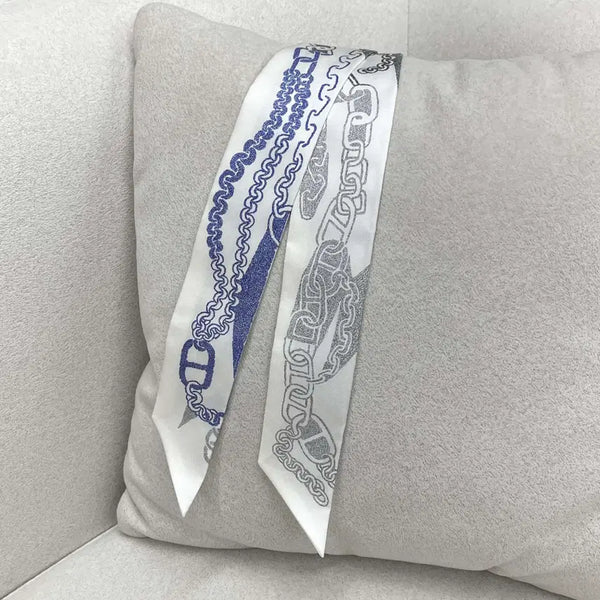 [BUNJANG] Hermès Twilly Boucles et Maillons Blanc Silk Scarf / 새상품] 에르메스 트윌리 Boucles et Maillons 블랑 H064367S