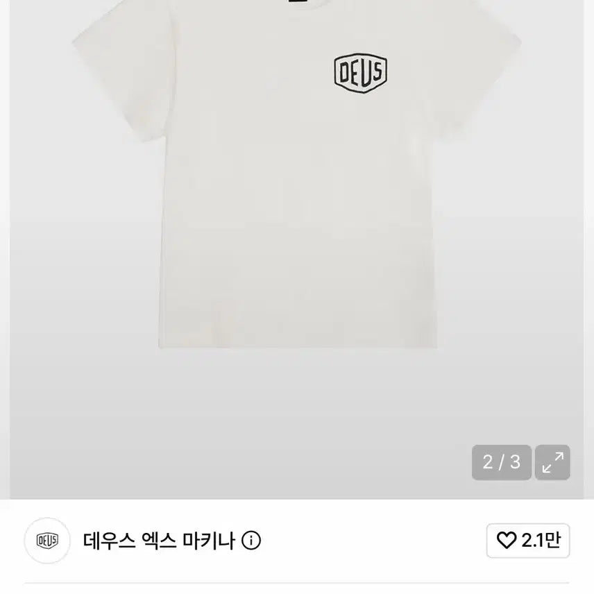 [BUNJANG] Deus Ex Machina Short Sleeve T-Shirt White (Women's 100) / 데우스 반팔 화이트(여성 100)