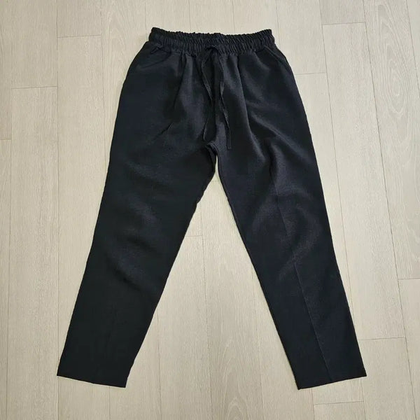 [BUNJANG] Black Banding Slim Fit Pants / 검정색 밴딩 슬림핏 바지