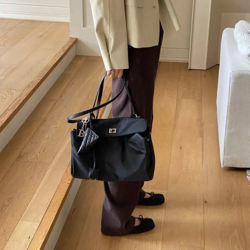 [BUNJANG] Blanc Nylon Buckle Bag Large / 블랑 나일론 버클 가방