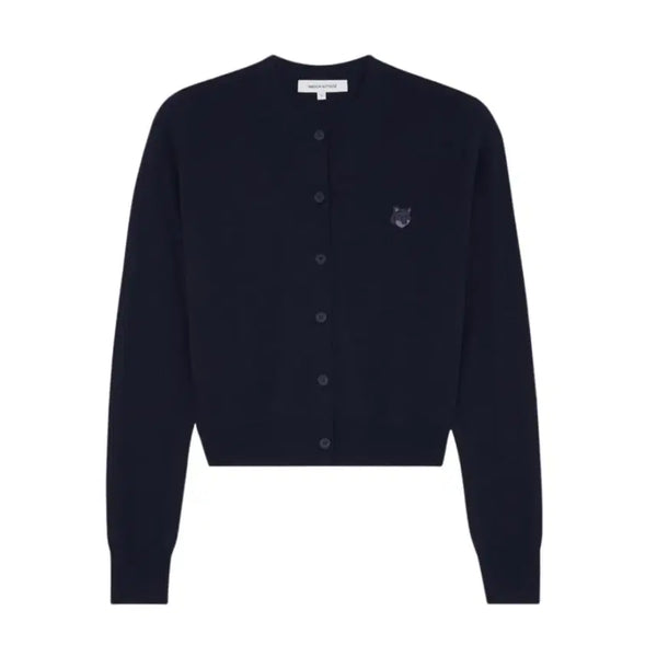 [BUNJANG] Maison Kitsuné Bold Fox Head Patch Regular Cardigan Ink Blue / (W) 메종 키츠네 볼드 폭스 헤드 패치 레귤러 가디건 잉크 블루