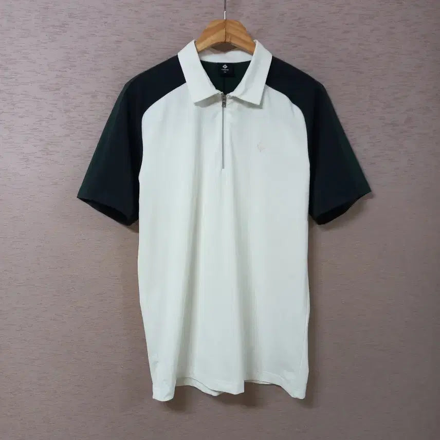 [BUNJANG] Renoma White Half-Zip T-Shirt Men's 100 / B8-12/레노마 화이트 반집업 티셔츠 남성100