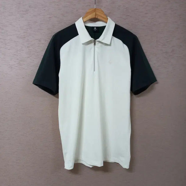 [BUNJANG] Renoma White Half-Zip T-Shirt Men's 100 / B8-12/레노마 화이트 반집업 티셔츠 남성100
