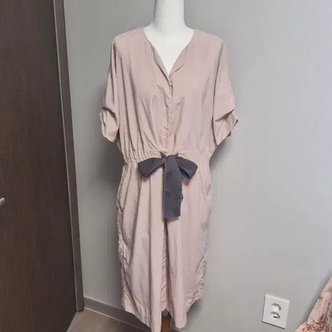 [BUNJANG] JIGOTT Rayon Ribbon Dress Pink Size 66 / 지고트JIGOTT (66) 레이온소재리본원피스 핑크