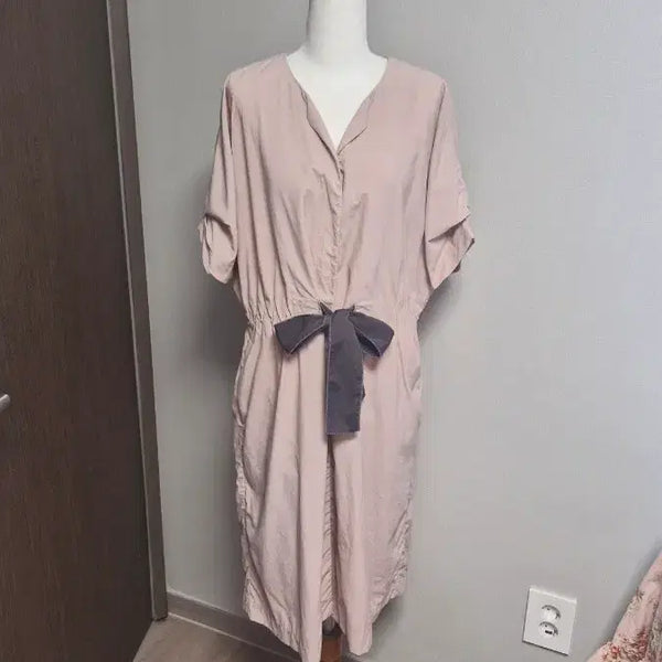 [BUNJANG] JIGOTT Rayon Ribbon Dress Pink Size 66 / 지고트JIGOTT (66) 레이온소재리본원피스 핑크