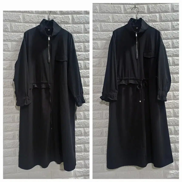 [BUNJANG] Black Asymmetric Crinkle Dress / 88.블랙 언발 바스락원피스