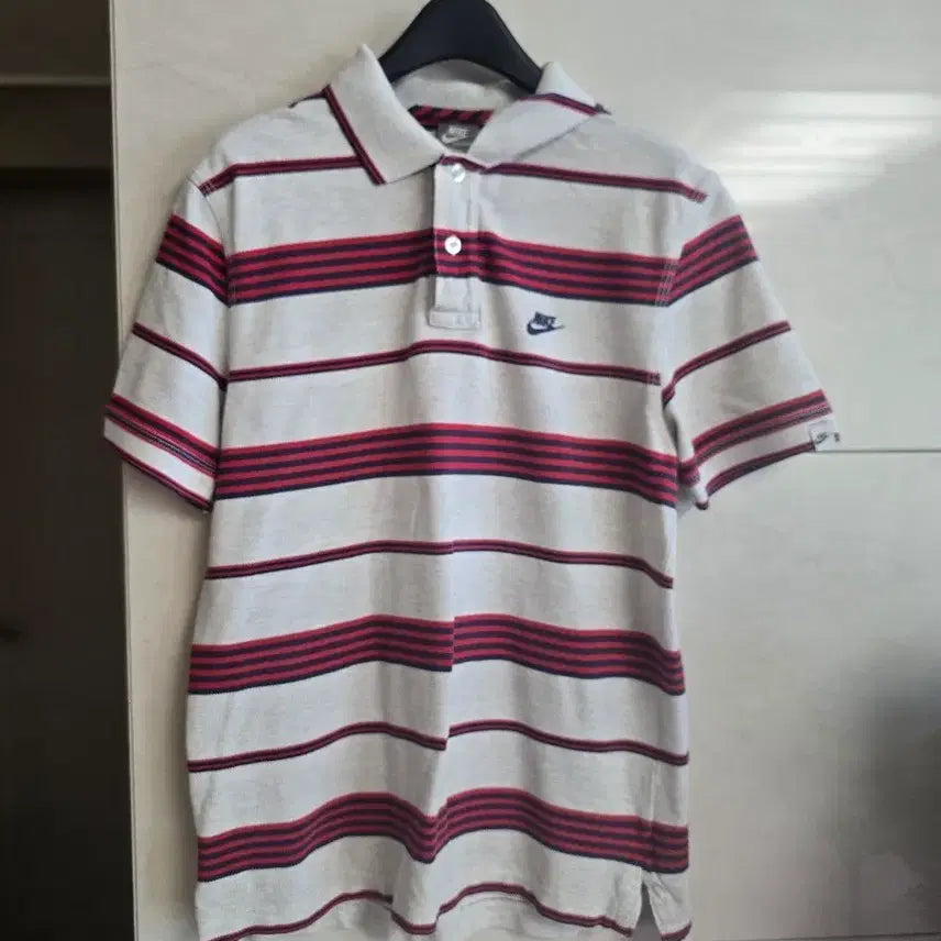 [BUNJANG] Nike Striped Polo Short Sleeve T-Shirt / 나이키 단가라 폴로 반팔 티셔츠 55~66