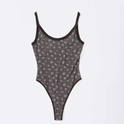 [BUNJANG] Sculptor Cottage Bodysuit Brown Floral / 새상품) 스컬프터 Cottage Bodysuit Brown 플라워 바디수트 나시 M