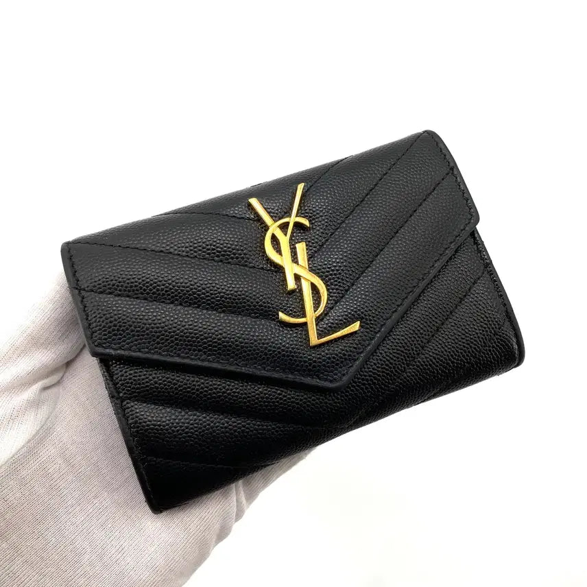[BUNJANG] Saint Laurent Envelope Gold-Tone Card Holder 414404 / 생로랑 엔벨로프 금장 카드지갑 414404