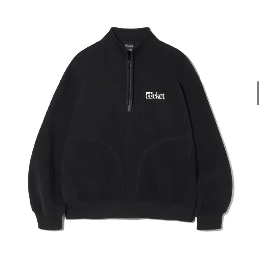 [BUNJANG] TICKET Half Zip-up Sweatshirt Black / 테켓 반집업 맨투맨 블랙