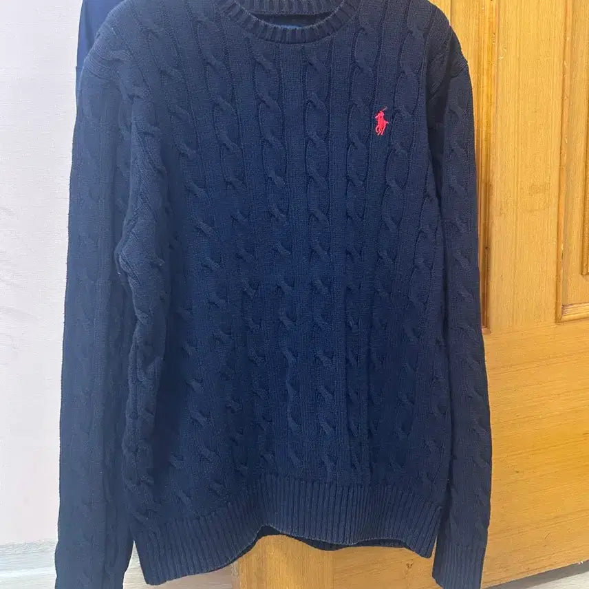 [BUNJANG] Polo Ralph Lauren Navy Cable Knit Sweater M / 폴로 랄프로렌 네이비 케이블 니트 M