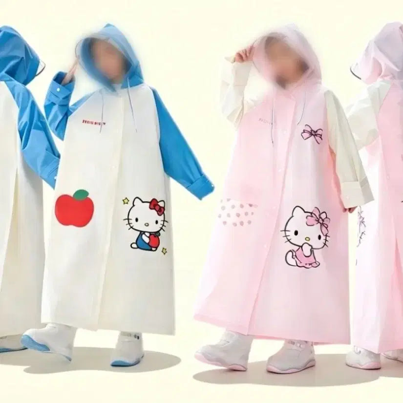 [BUNJANG] Hello Kitty Raincoat & Bag Set Pink/Blue / 새상품 헬로키티 우비 가방세트 핑크/블루