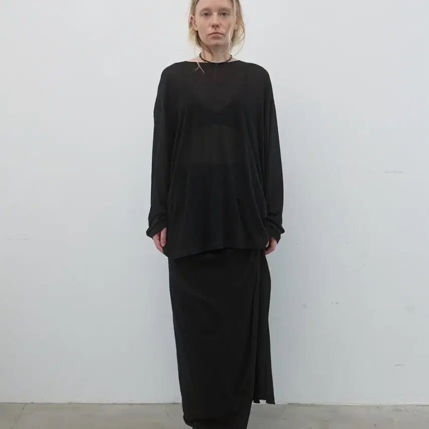 [BUNJANG] Nothing Everything Draped Knot Maxi Skirt / 낫띵에브리띵 DRAPED KNOT MAXI SKIRT