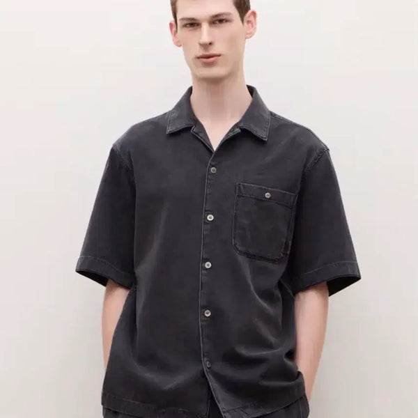 [BUNJANG] JILLSTUART Black Short Sleeve Shirt / 질스튜어트 반팔셔츠