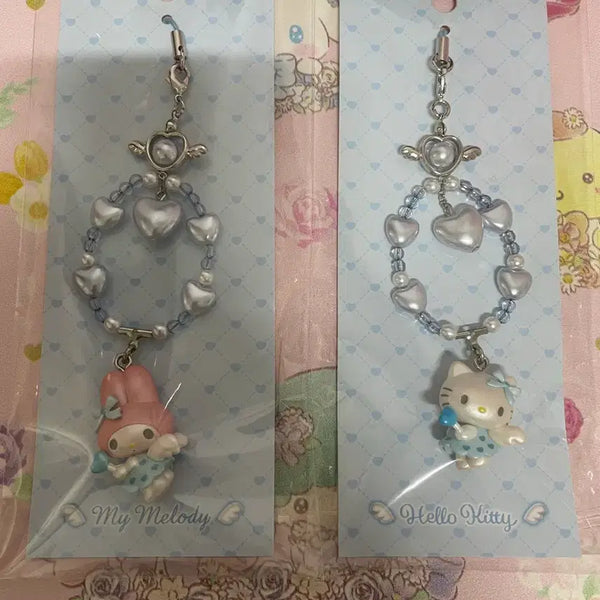 [BUNJANG] Sanrio Yumemiru 2nd Edition My Melody & Hello Kitty Strap / (정품새상품)유메미루2탄 마이멜로디,키티 스트랩