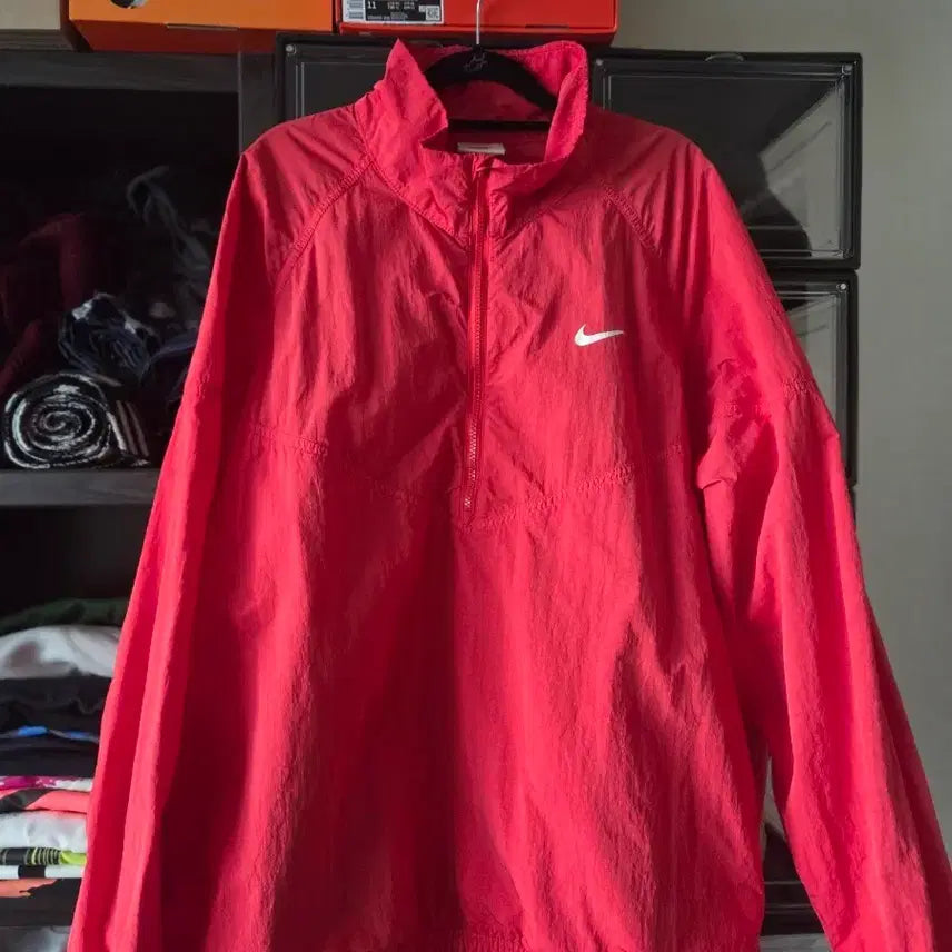 [BUNJANG] Nike x Stussy Windrunner Jacket Red L / 나이키 스투시 윈드러너 자켓 레드 L