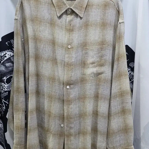 [BUNJANG] MOMADesign Checked Shirt Beige Size 46 / 모마디자인 체크 셔츠 베이지 46사이즈