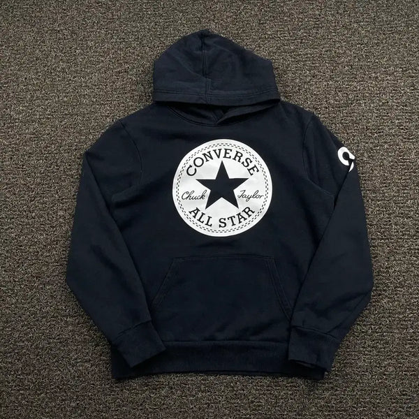 [BUNJANG] Converse Star Black Hoodie / 컨버스 스타 블랙 후드티