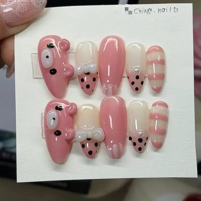 [BUNJANG] Custom Gloomy Bear Handmade Nail Tips / 주문제작 글루미베어 수제 네일팁