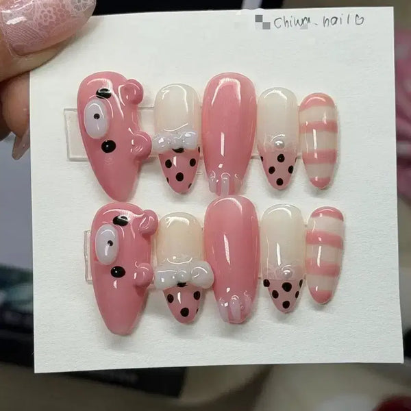 [BUNJANG] Custom Gloomy Bear Handmade Nail Tips / 주문제작 글루미베어 수제 네일팁
