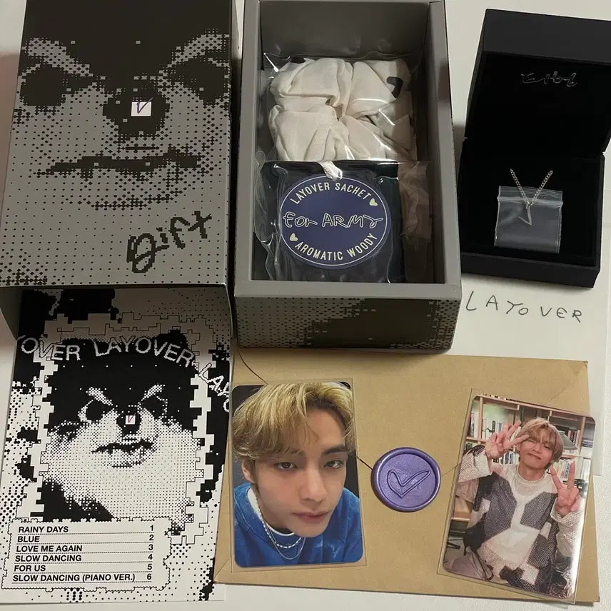 [BUNJANG] BTS V Layover Broadcast Gift Photocard Full Set / 방탄소년단 뷔 V 레이오버 공방 역조공 기프트 포카 풀세트
