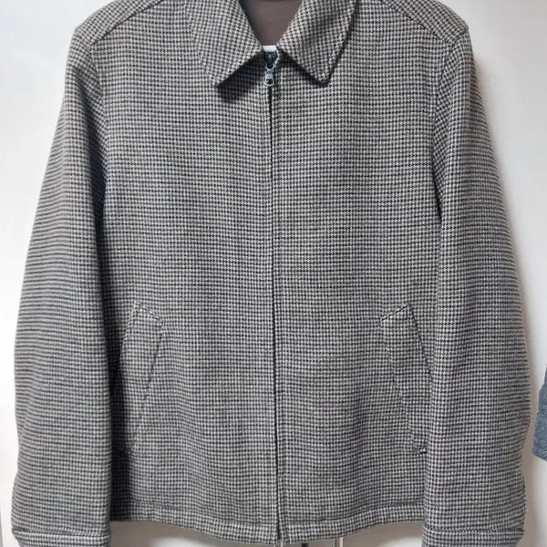 [BUNJANG] Uniqlo Houndstooth Check Single Collar Blouson Jacket L / 유니클로 싱글칼라 블루종 하운드투스체크 L