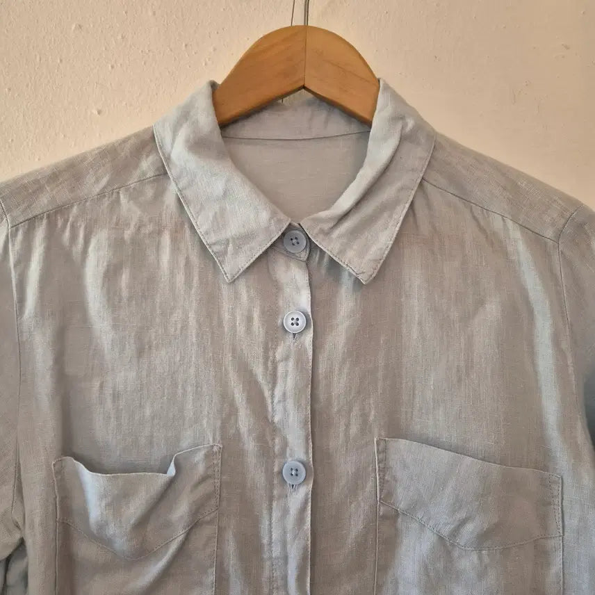 [BUNJANG] Laurel Women's Linen 7/10 Sleeve Blouse Shirt Size 85 / 라우렐 여성 린넨7부 블라우스셔츠 85사이즈