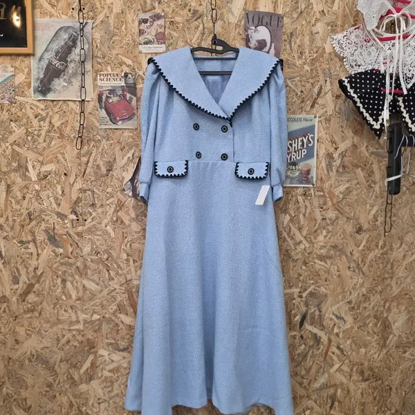 [BUNJANG] Big Collar Tweed Dress / 빅카라 트위드 하객룩 원피스 F