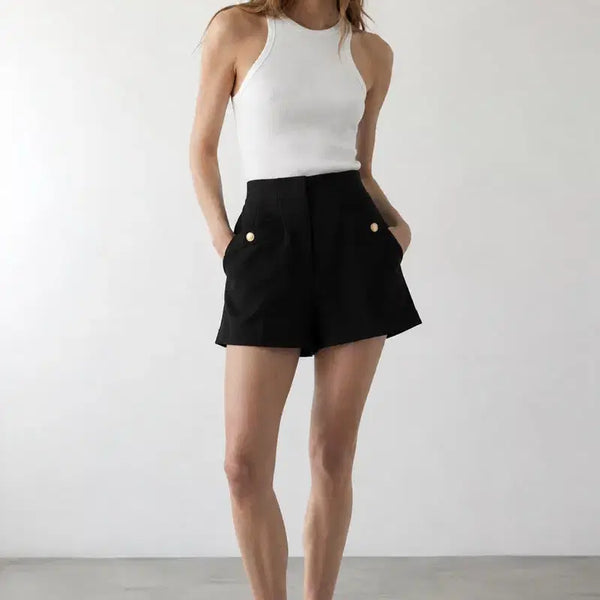 [BUNJANG] H&M Gold Button Short Pants / H&M 금장 버튼 숏 팬츠