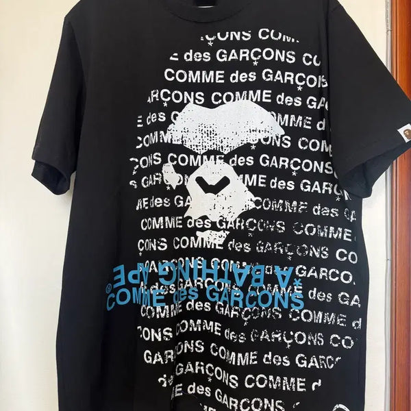 [BUNJANG] Comme des Garçons x BAPE Collaboration Graphic T-Shirt Black XL / 꼼데가르송 베이프 콜라보 반팔티 블랙XL(16수)