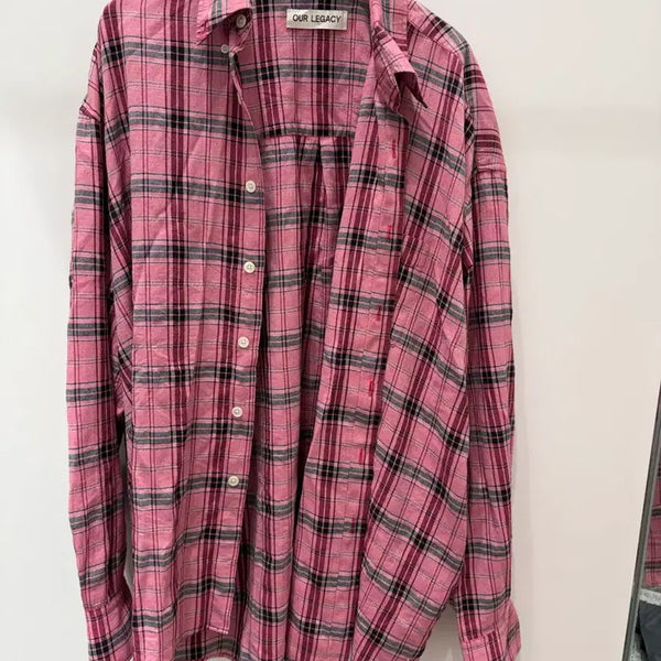 [BUNJANG] Our Legacy Borrowed Shirt Pink Checkered / 아워레가시 버로우드 셔츠 48