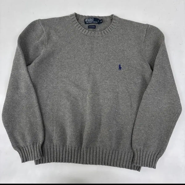 [BUNJANG] Polo Ralph Lauren Cotton Knit Sweater Medium Grey / 폴로 랄프로렌 니트 그레이