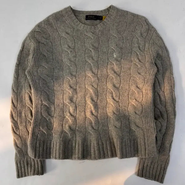 [BUNJANG] Polo Ralph Lauren Cashmere Cable Knit Sweater - Gray / 폴로 랄프로렌 캐시미어 니트 그레이