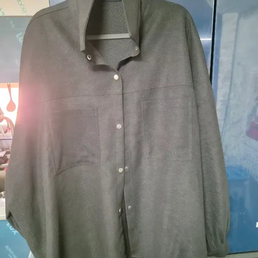 [BUNJANG] Oversized Big Pocket Puff Shirt / 빅사이즈 오버핏 빅보켓 퍼프남방