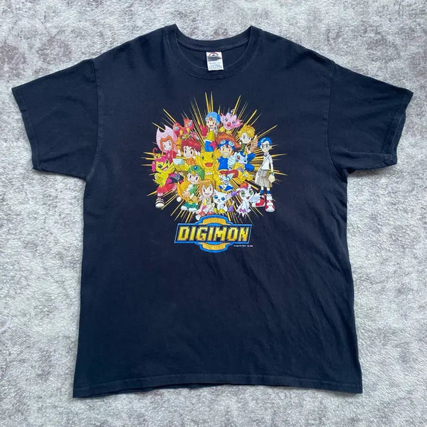 [BUNJANG] Digimon Bootleg Animation T-Shirt / 디지몬 부틀렉 애니메이션 티셔츠 애니티