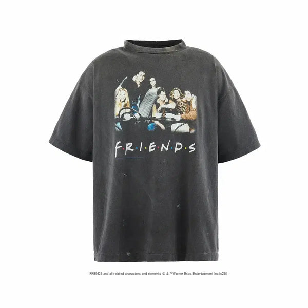 [BUNJANG] Saint Michael x Friends T-Shirt Black (25SS) / L] 세인트 마이클 x 프렌즈 티셔츠 블랙 - 25SS