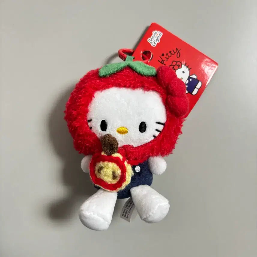 [BUNJANG] Hello Kitty Tomato Costume Doll Keychain / 헬로키티 토마토 코스튬 인형 키링