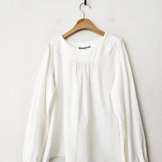 [BUNJANG] Dearlist Cotton Volume Sleeve Blouse Cream White / 디어리스트 블라우스