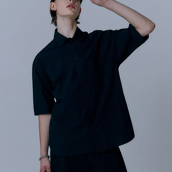 [BUNJANG] Arban Roused Half Shirt Black Size 1 / 아르반 루즈드 하프셔츠 블랙