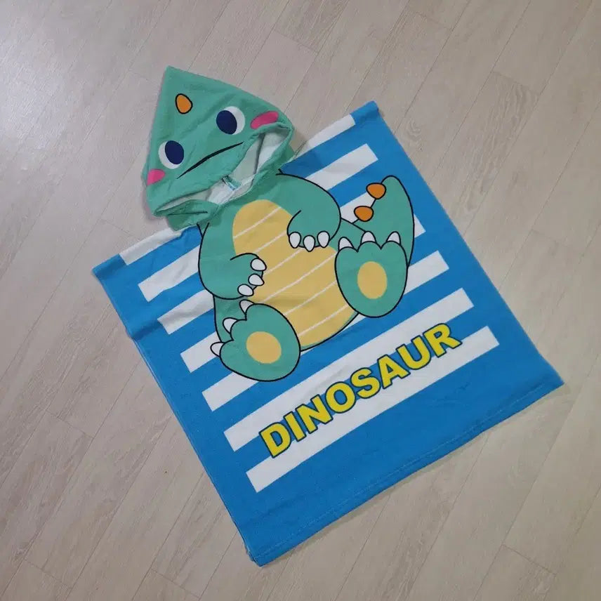 [BUNJANG] Children's Hooded Poncho Towel / 새상품) 아동 판초 후드타올 비치타올 수영장 목욕가운