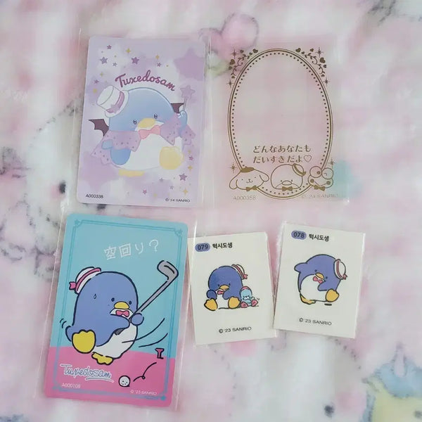 [BUNJANG] Sanrio Tuxedo Sam Character Card Stickers Collector's Set / 산리오 턱시도샘 캐릭터 카드 띠부씰 콜렉터즈 컬렉터즈