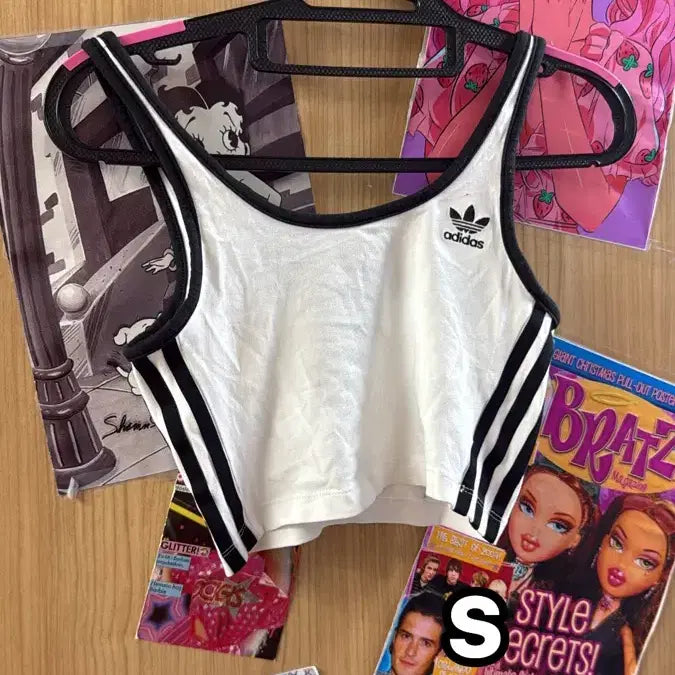 [BUNJANG] Adidas Three-Stripes Cropped Tank Top White S / 아디다스 삼선 크롭 나시티 화이트S