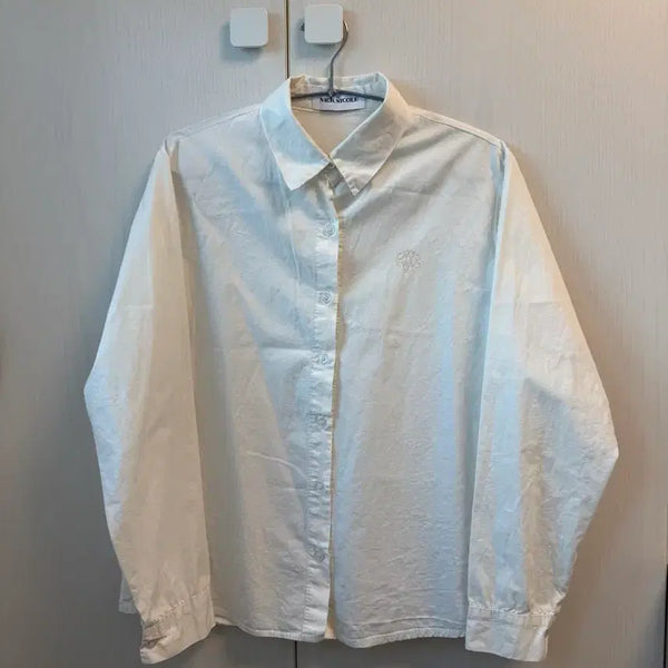 [BUNJANG] Nick&Nicole Ivory Logo Shirt / Nick nicole 닉앤니콜 아이보리 로고 셔츠