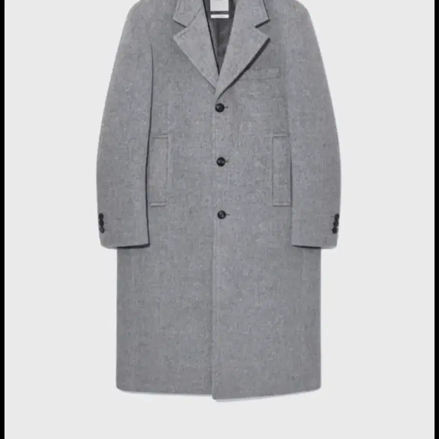 [BUNJANG] Belliere Vertical Single Cashmere Coat Melange Grey L / 벨리에 버티컬 싱글 캐시미어 코트 멜란지그레이 L