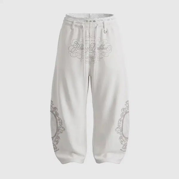 [BUNJANG] Badblood H.B.B Royal Rhinestone Lightweight Jogger / 배드블러드 H.B.B 로얄 레이스 라인스톤 라이트웨이트 조거