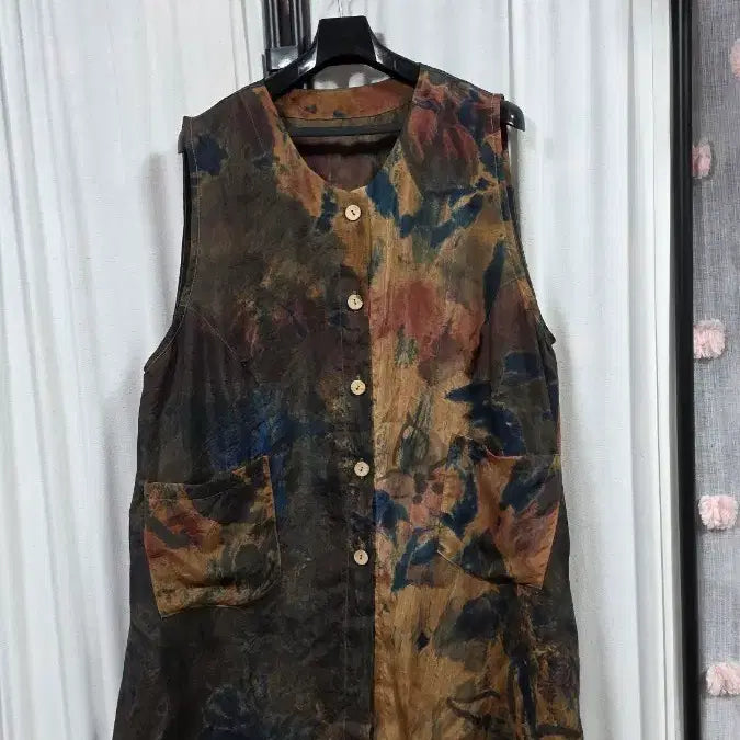 [BUNJANG] Stylish Printed Rayon Vest (Free Size) / 세련된나염인견조끼(F)
