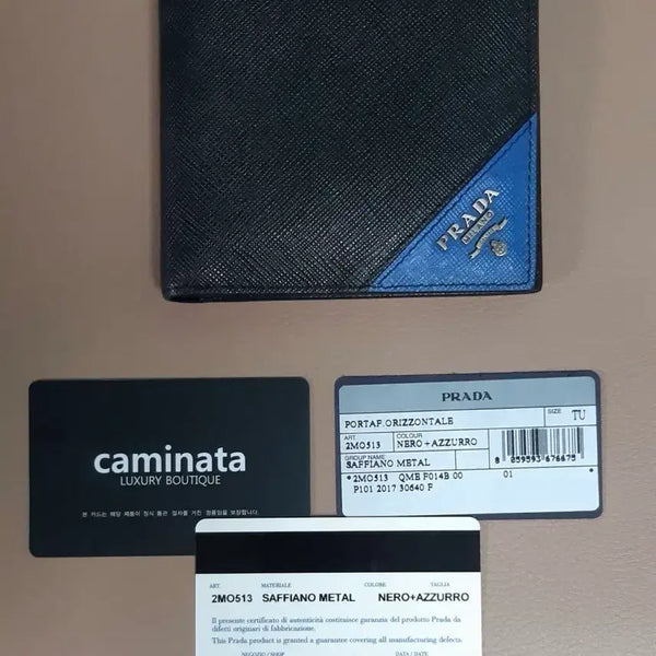 [BUNJANG] Prada Saffiano Metal Logo Bifold Wallet / 프라다 지갑 사피아노 메탈로고 반지갑 (정품)