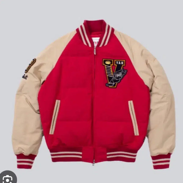 [BUNJANG] Van Jacket Stadium Down Puffer Red / Van jac 반 스타디움 다운점퍼