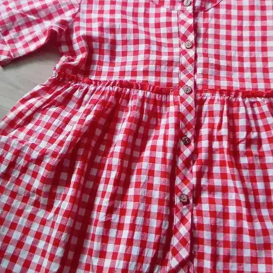 [BUNJANG] Check Cotton Blouse / 체크면브라우스(새옷