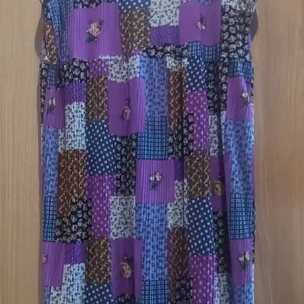 [BUNJANG] Patchwork Pleated Dress / (새상품)시원한 빈티지패치워크 플리츠원피스(free ~88)